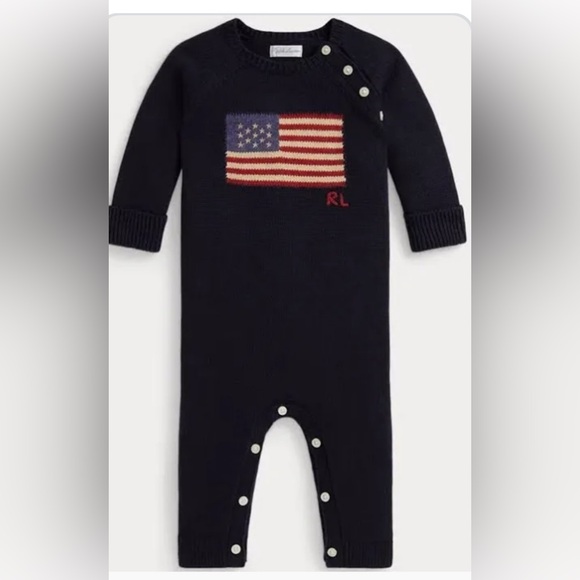 Ralph Lauren Baby Coverall with Flag
